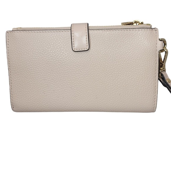 Michael Kors‎ Double Zip Wristlet Pale Pink Pebble Leather Wallet - Picture 2 of 16